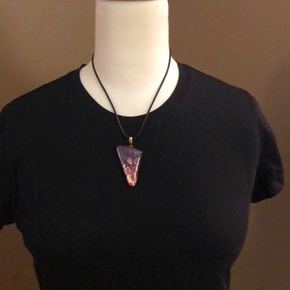 Necklace with glass pendant